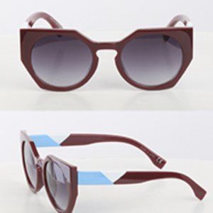 Round lens colorful arm temple sunglasses